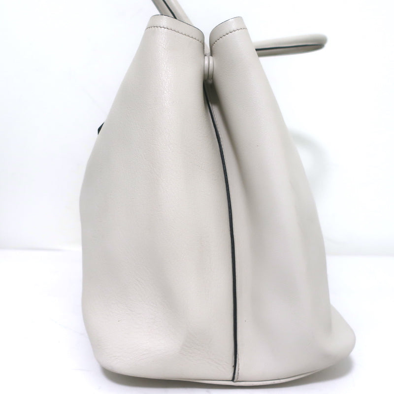 Prada Double Bag Cream Leather Large Tote