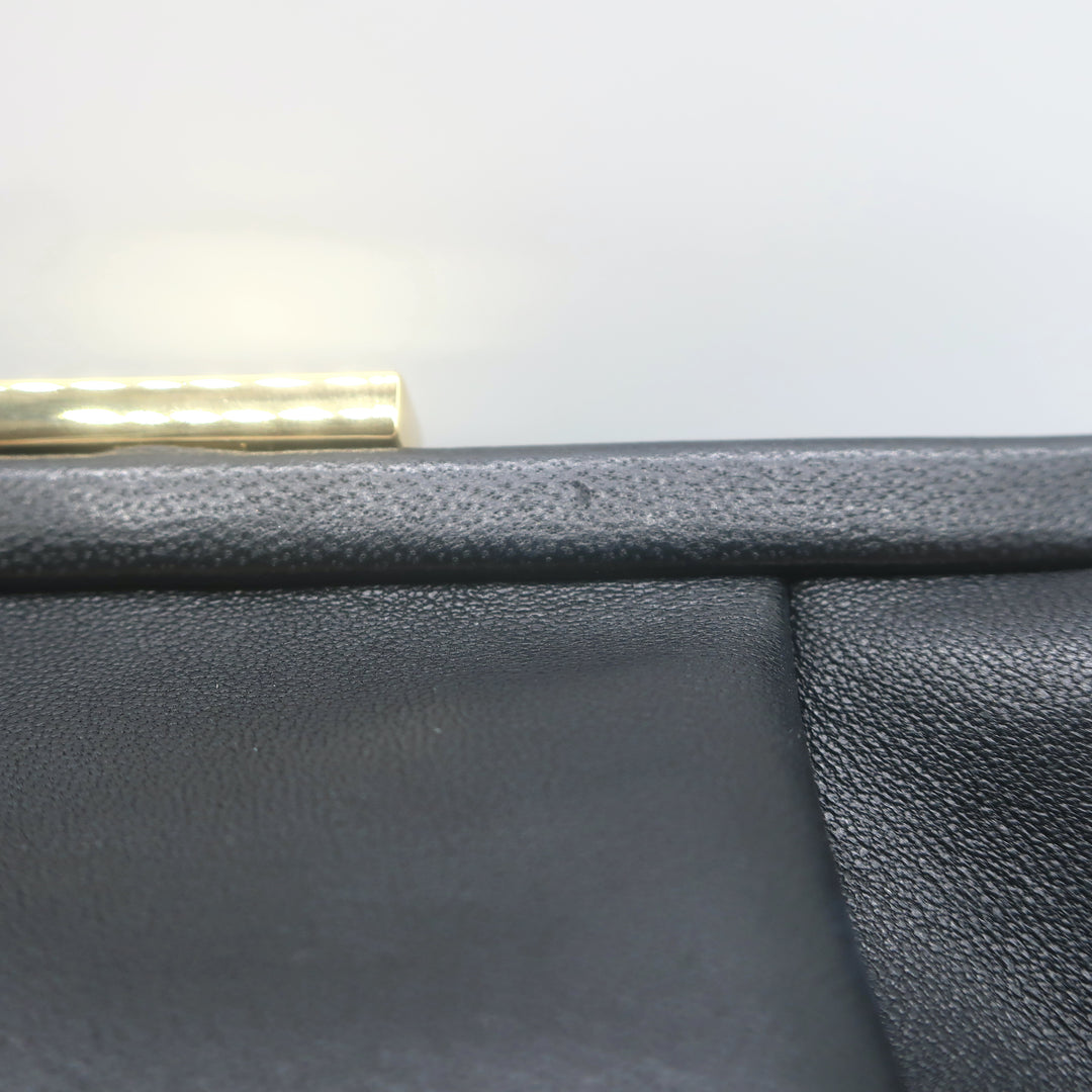Clare V Sissy Crystal-Embellished Clutch Black Leather Mini Crossbody Bag