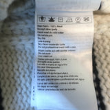 Ba&sh Palo Mixed Knit Shoulder-Zip Sweater Ecru/Navy Striped Wool Size 2