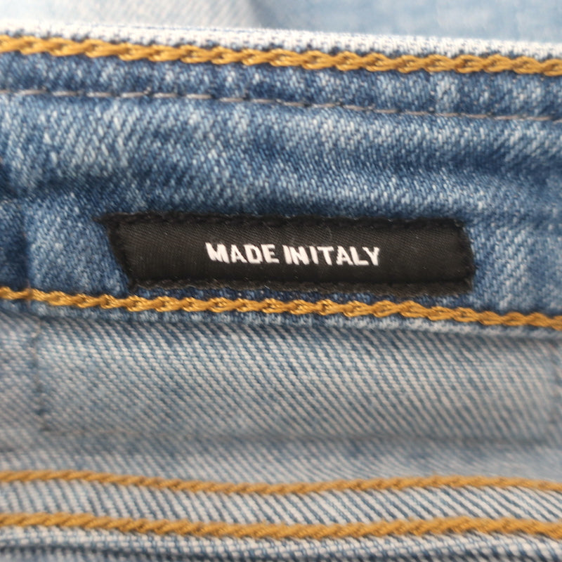 R13 Boy Skinny Ripped Jeans Bowers Blue Stretch Denim Size 25
