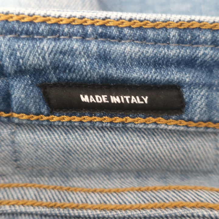 R13 Boy Skinny Ripped Jeans Bowers Blue Stretch Denim Size 25