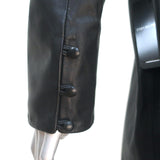 Emporio Armani Long Sleeve Leather Mini Dress Black Size 50 NEW