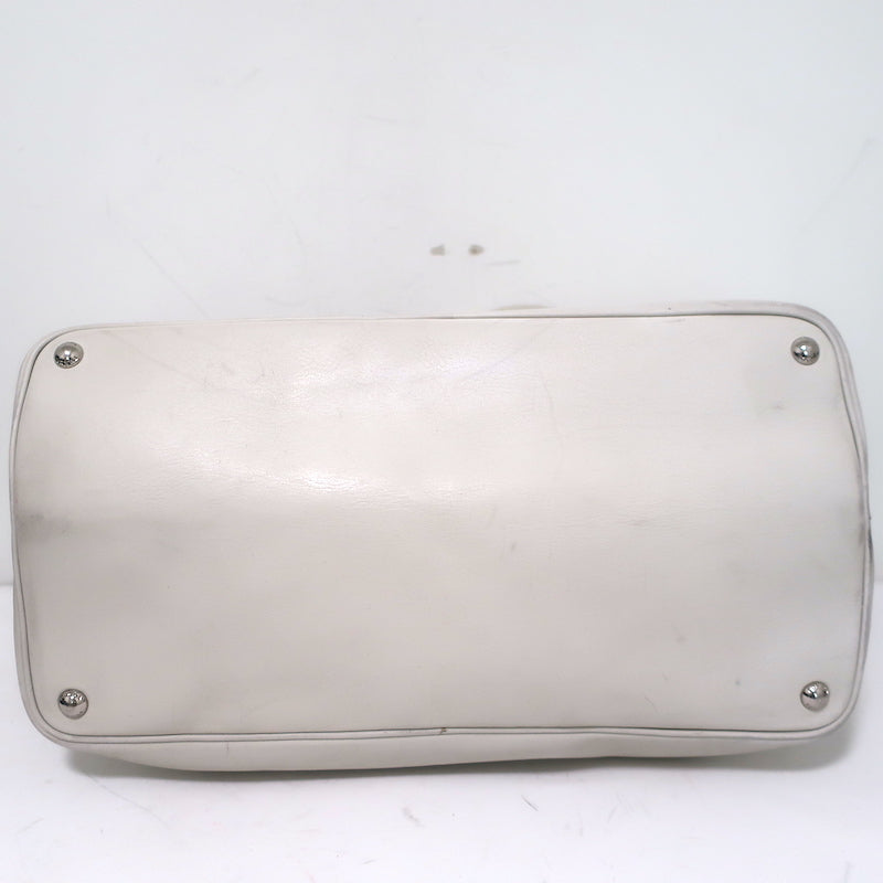 Prada Double Bag Cream Leather Large Tote