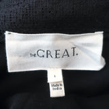 THE GREAT Tiered Maxi Dress Reverie Black Lace-Trim Cotton Size 1