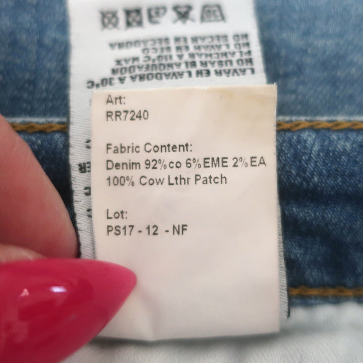 R13 Boy Skinny Ripped Jeans Bowers Blue Stretch Denim Size 25
