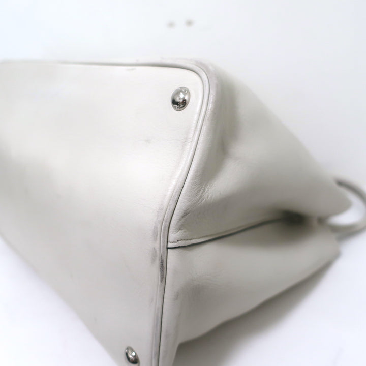 Prada Double Bag Cream Leather Large Tote