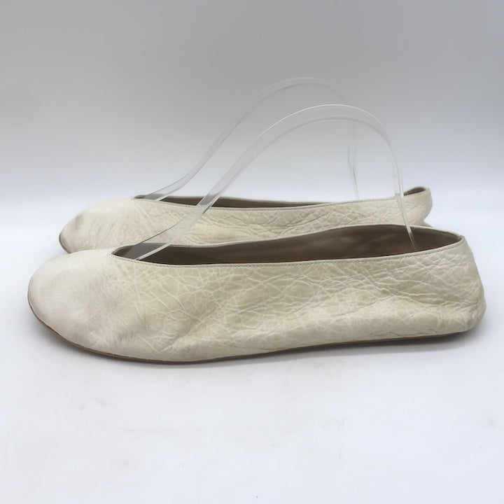 The Row Fay Two Ballet Flats Cream Leather Size 41
