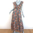 THE GREAT Sleeveless Maxi Dress Geranium Floral Print Ruffled Cotton Size 1