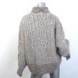 Rag & Bone Nora Cable Knit Turtleneck Sweater Taupe Wool Size Medium