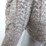 Rag & Bone Nora Cable Knit Turtleneck Sweater Taupe Wool Size Medium