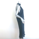 Nili Lotan Blouson Halter Dress Teal Silk Size Large NEW