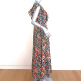 THE GREAT Sleeveless Maxi Dress Geranium Floral Print Ruffled Cotton Size 1