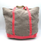 Vanessa Bruno Le Cabas Sequin-Trimmed Medium Tote Taupe Linen Canvas