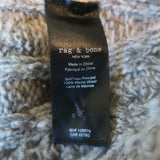 Rag & Bone Nora Cable Knit Turtleneck Sweater Taupe Wool Size Medium