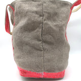 Vanessa Bruno Le Cabas Sequin-Trimmed Medium Tote Taupe Linen Canvas