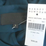 Nili Lotan Blouson Halter Dress Teal Silk Size Large NEW