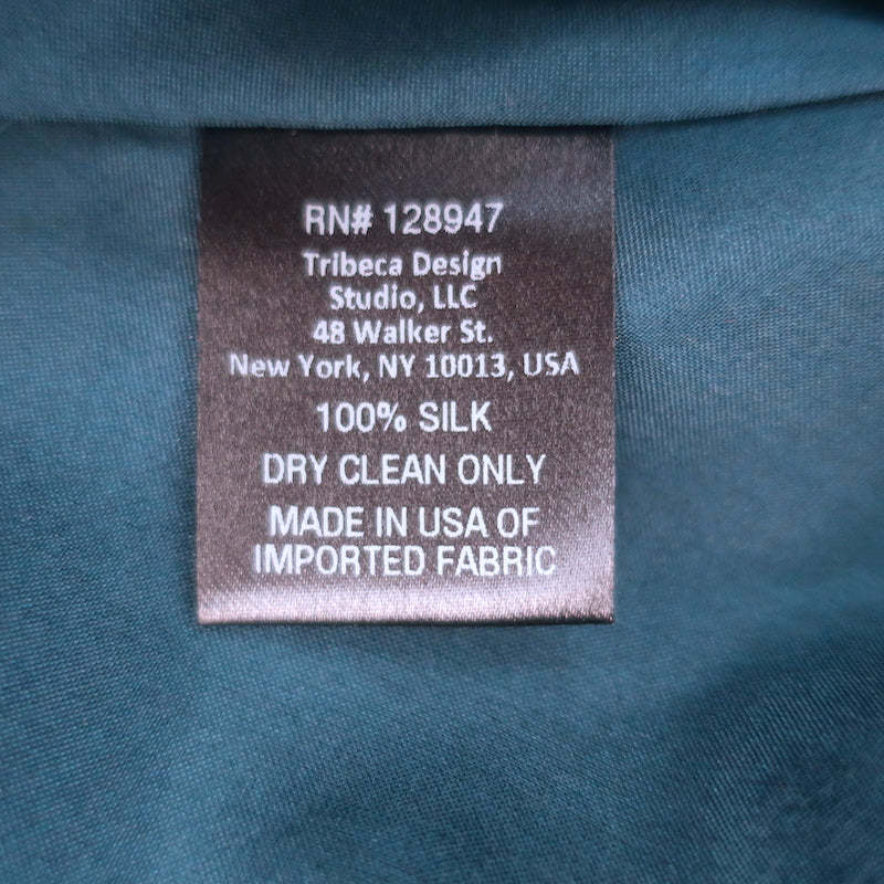 Nili Lotan Blouson Halter Dress Teal Silk Size Large NEW