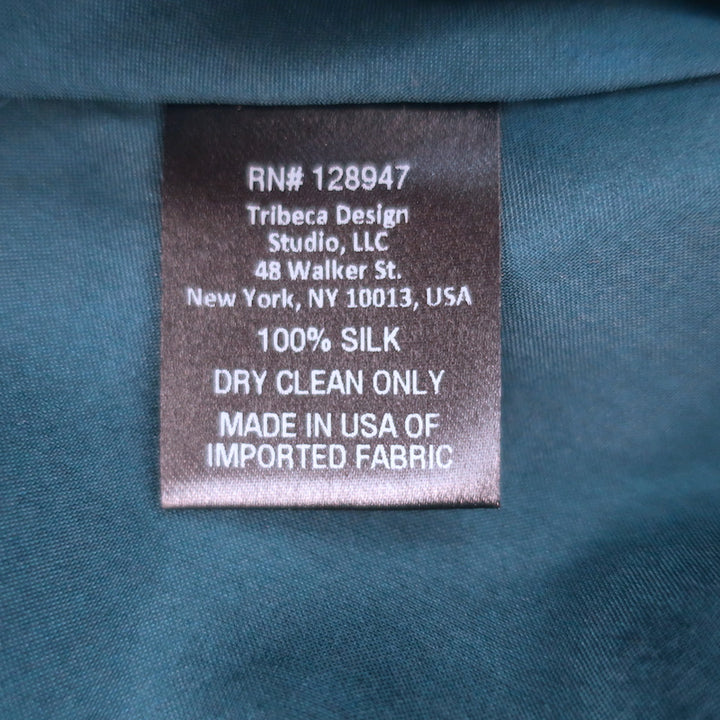 Nili Lotan Blouson Halter Dress Teal Silk Size Large NEW