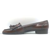 Polo Ralph Lauren Fringed Tassel Loafers Dark Brown Burnished Leather Size 11
