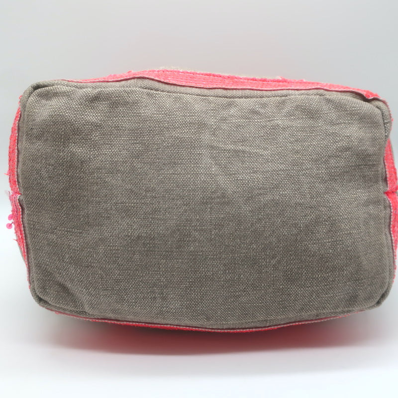 Vanessa Bruno Le Cabas Sequin-Trimmed Medium Tote Taupe Linen Canvas