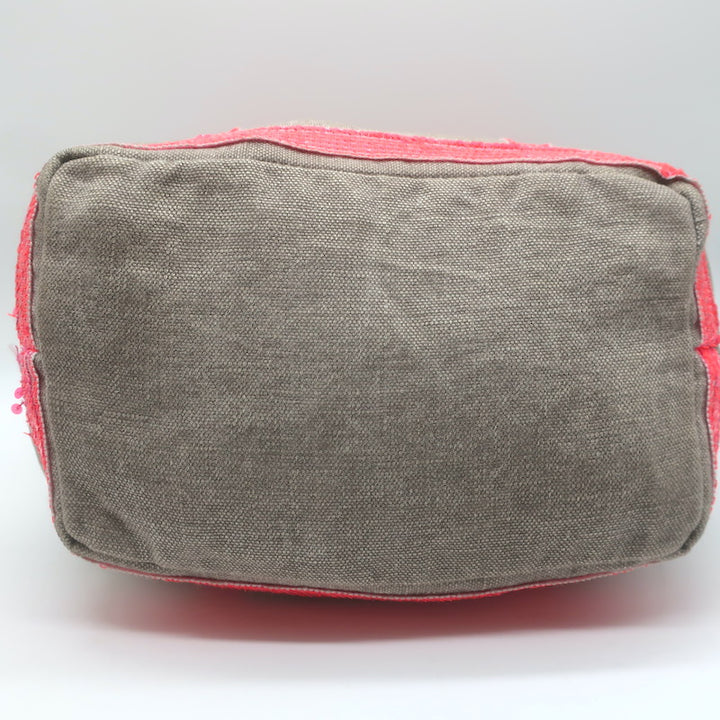 Vanessa Bruno Le Cabas Sequin-Trimmed Medium Tote Taupe Linen Canvas