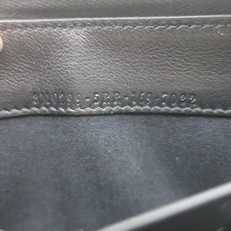 Fendi Monster Snakeskin Eyes Zip-Around Wallet Black Leather