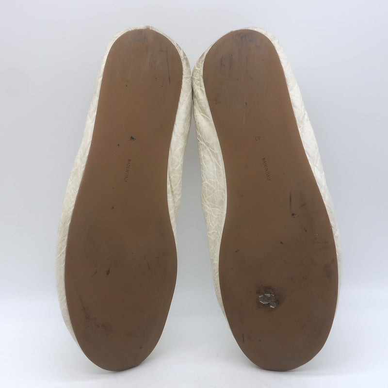 The Row Fay Two Ballet Flats Cream Leather Size 41