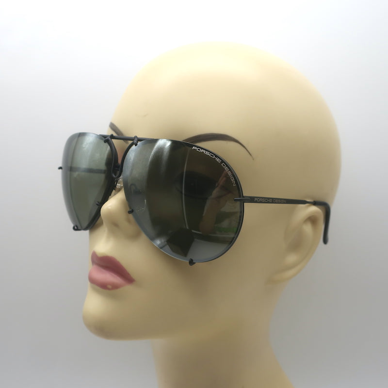 Porsche Design Mirrored Aviator Sunglasses Black Titanium P8478