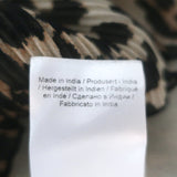 Ganni Pleated Leopard Print Top Brown Georgette Size 38 Bell Sleeve Blouse