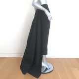 STAUD Prunella Cape-Detail Midi Skirt Black Cotton-Blend Size 2