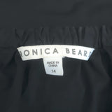 Veronica Beard Disa Button-Front Halter Dress Black Stretch Cotton Size 14