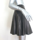 Alaia Pleated Leather Mini Skirt Black Size 38