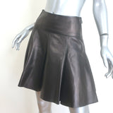 Alaia Pleated Leather Mini Skirt Black Size 38
