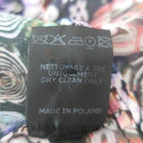 Isabel Marant Cade Ruffled V-Neck Blouse Black Printed Stretch Silk Size 38