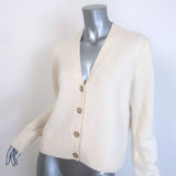 Jenni Kayne Colette Cashmere V-Neck Cardigan Cream Size Extra Small
