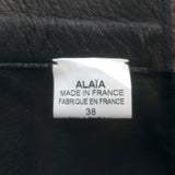 Alaia Pleated Leather Mini Skirt Black Size 38