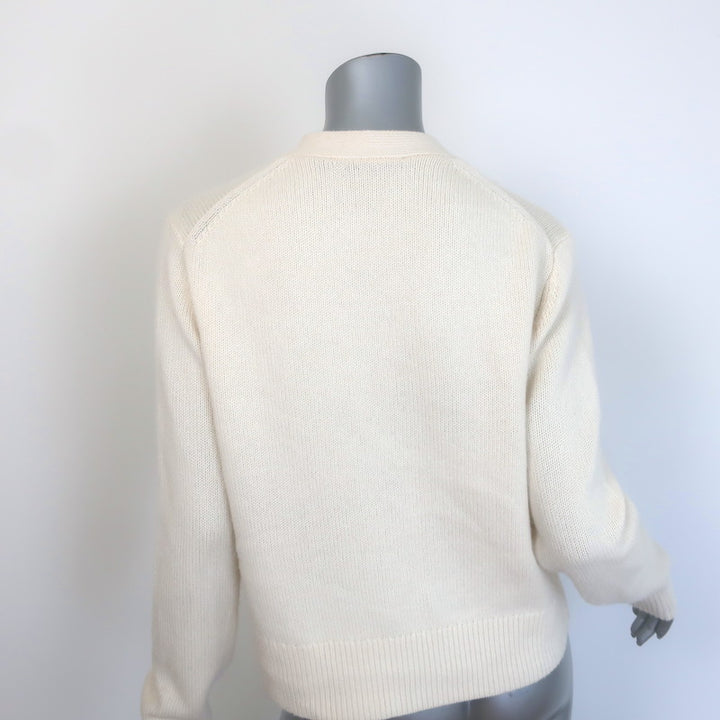Jenni Kayne Colette Cashmere V-Neck Cardigan Cream Size Extra Small