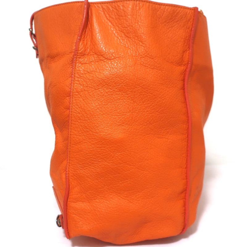 Balenciaga Papier A4 Tote Orange Leather Large Shoulder Bag