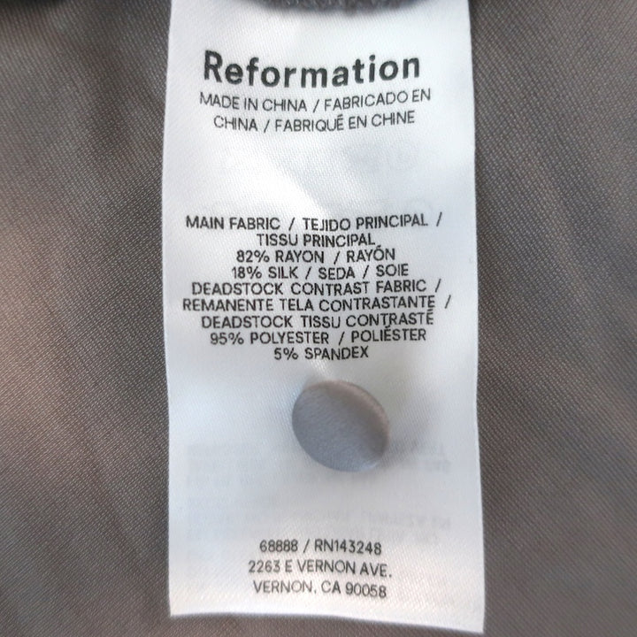 Reformation Jeany Velvet Halter Maxi Dress Magnetic Gray Size Small NEW