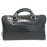 Kendall Conrad Crocodile Duffel Bag Black Extra Large Shoulder Bag