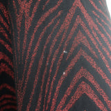 Alaia Zebra Jacquard Metallic Knit Mini Dress Red/Black Stretch Knit Size 40