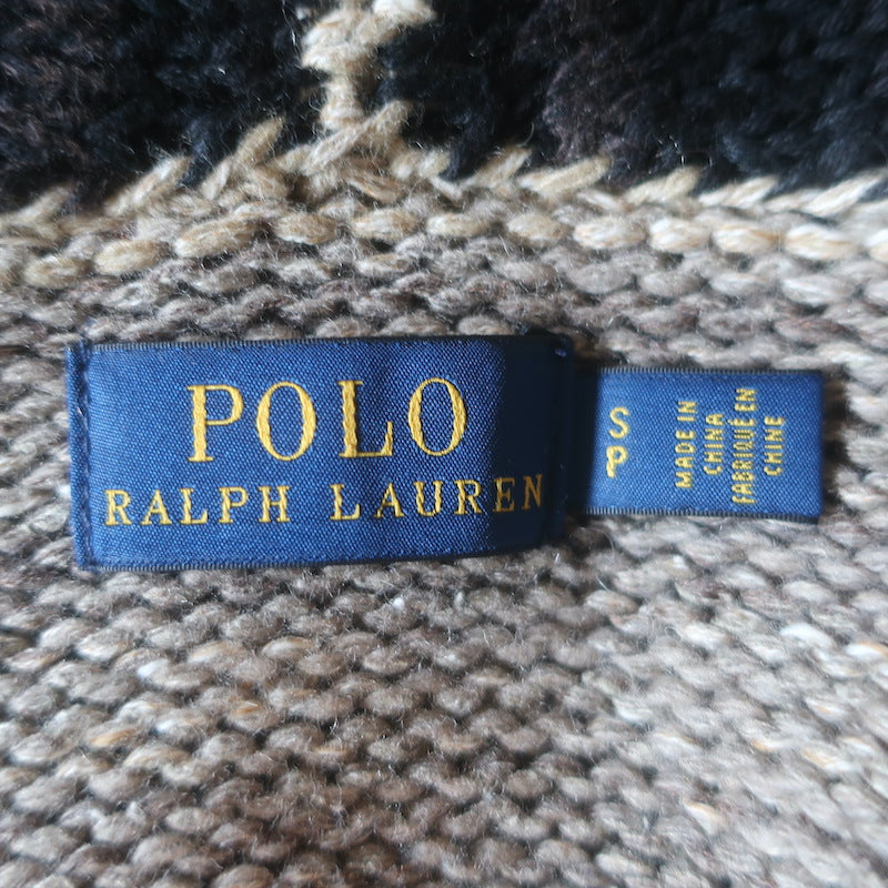 POLO Ralph Lauren Southwestern Patchwork Belted Cardigan Beige/Multi Size Small