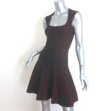 Alaia Zebra Jacquard Metallic Knit Mini Dress Red/Black Stretch Knit Size 40