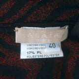 Alaia Zebra Jacquard Metallic Knit Mini Dress Red/Black Stretch Knit Size 40