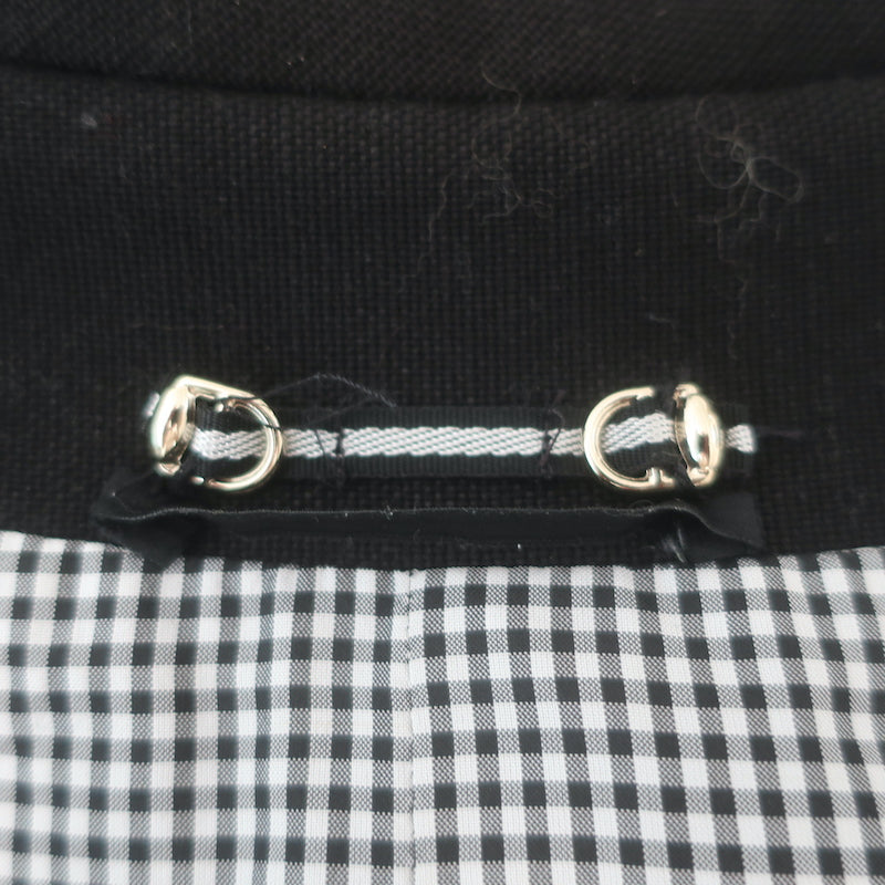 Gucci Tie-Waist Coat Black Stretch Hemp Size 42 Button Front Jacket