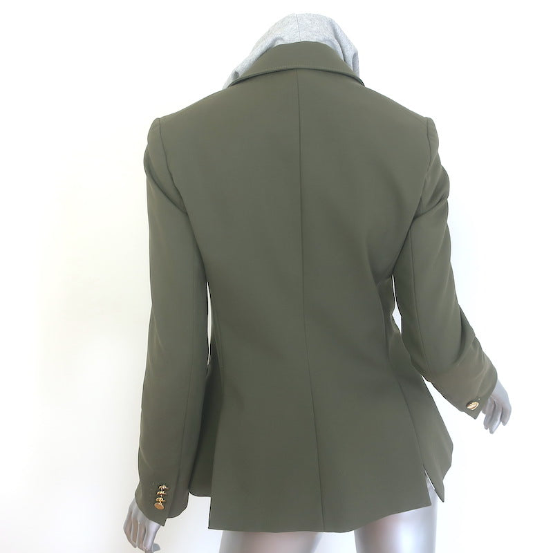 Veronica Beard Blazer with Hoodie Dickey Olive Stretch Cotton Size 4