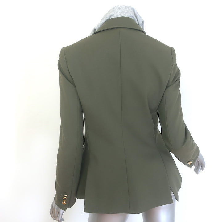 Veronica Beard Blazer with Hoodie Dickey Olive Stretch Cotton Size 4
