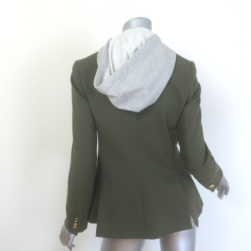 Veronica Beard Blazer with Hoodie Dickey Olive Stretch Cotton Size 4