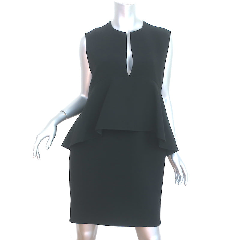 Celine Sleeveless Peplum Dress Black Crepe Size 42 Celebrity Owned Celine Sleeveless Peplum Dress Black Crepe Size 42 Celebrity Owned