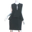 Celine Sleeveless Peplum Dress Black Crepe Size 42